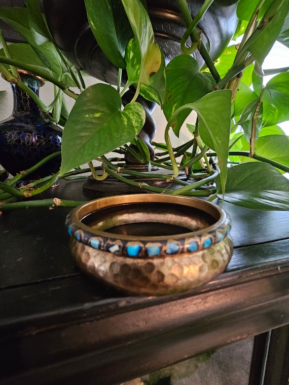 Vintage Cloisonne and Brass Bangles, Lot of 2, Be… - image 8