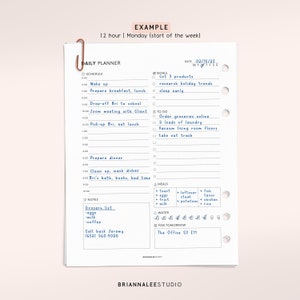Printable Hourly Daily Planner PDF, Onenote Good Notes Planner, Day per ...
