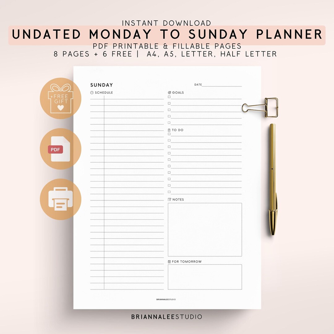 Printable Hourly Daily Planner PDF, Onenote Good Notes Planner, Day per ...
