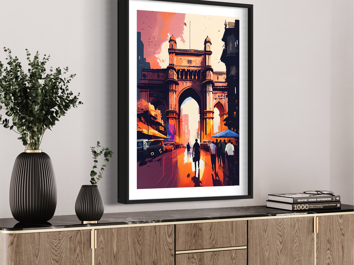 Modern City Painting Mumbai Wall Art City Wall Art Mumbai Wall Etsy