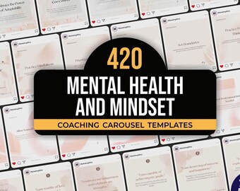Mental Health & Mindset Carousels with REAL Content and Captions, Instagram Posts for Life Coach, Coaching Social Media Canva Templates