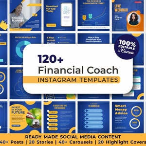 Financial advisor Instagram templates. Finance Posts and Stories Canva template with Real Content - For Consultants and Coaches
