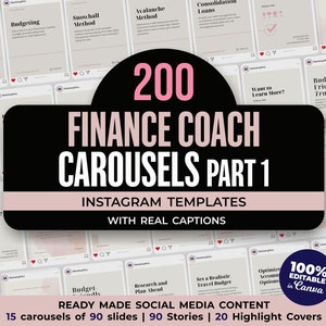 Finance Coach Instagram Carousel Templates. Financial Posts and Stories Canva template with Real Content - For Consultants and Advisors