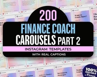 Finance Coach Instagram Carousel Templates. Financial Posts & Stories Canva template with Real Content - For Consultants and Advisors