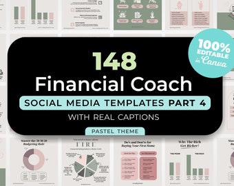 Financial Advisor Instagram Templates | Finance Posts and Stories with Real Content & Captions - Finance Coaches Canva Template