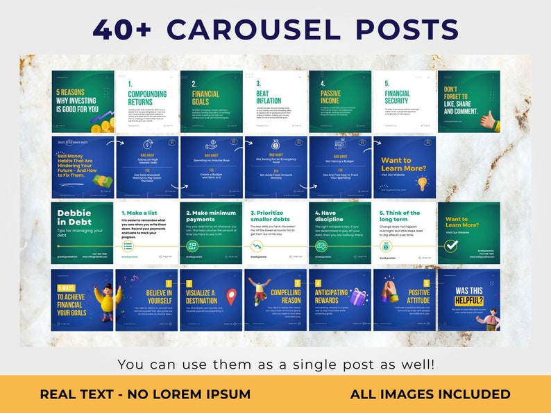 Financial Advisor Instagram Templates. Finance Posts and Stories Canva ...