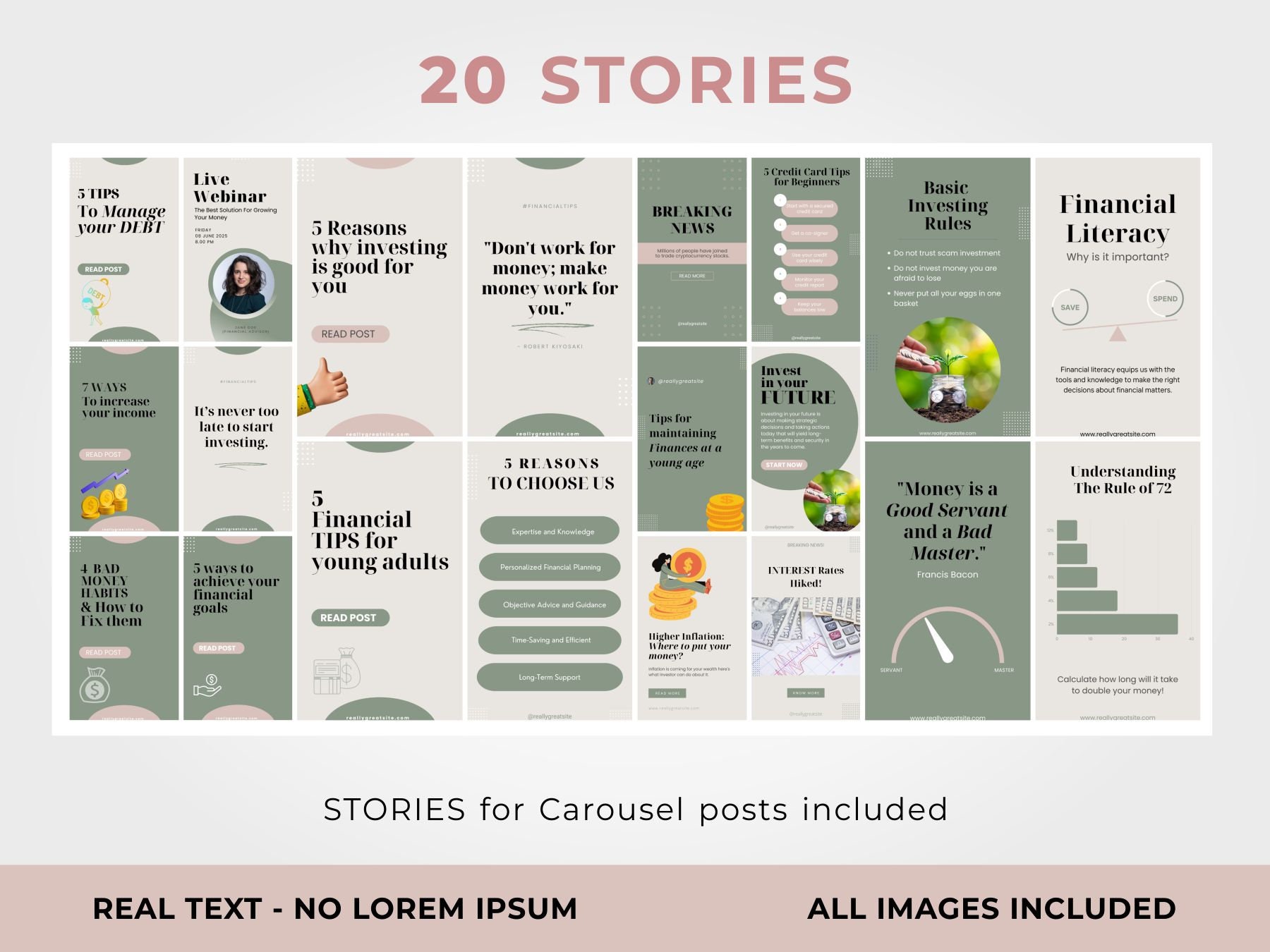 Financial Advisor Instagram Templates | Finance Posts and Stories With ...