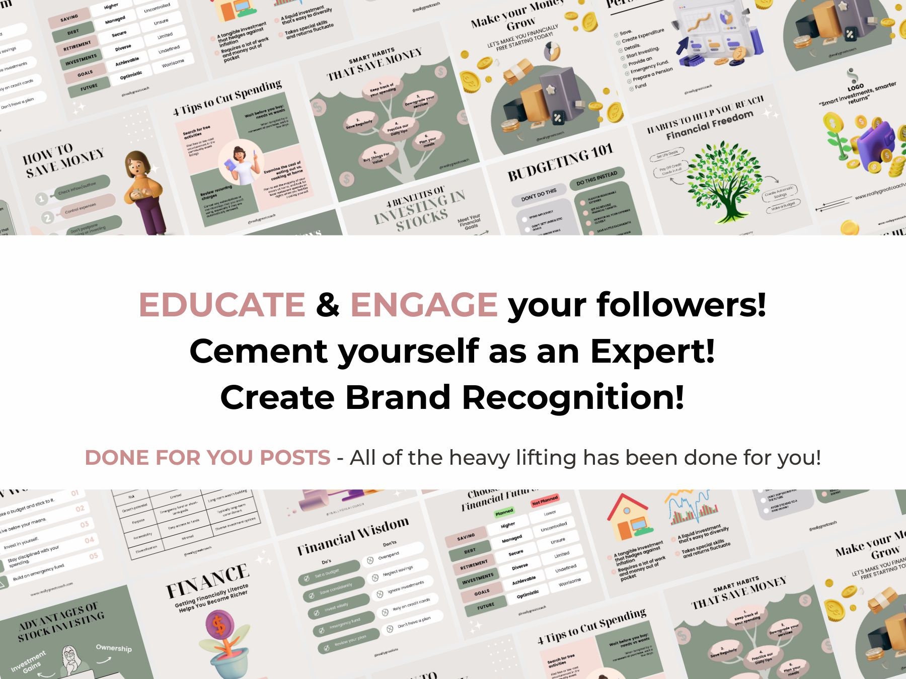 Financial Advisor Instagram Templates | Finance Posts and Stories Canva ...