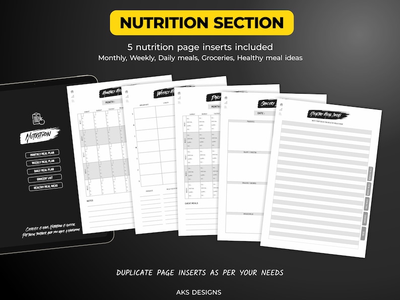 Digital FITNESS Planner Goodnotes Fitness Planner UNDATED Etsy