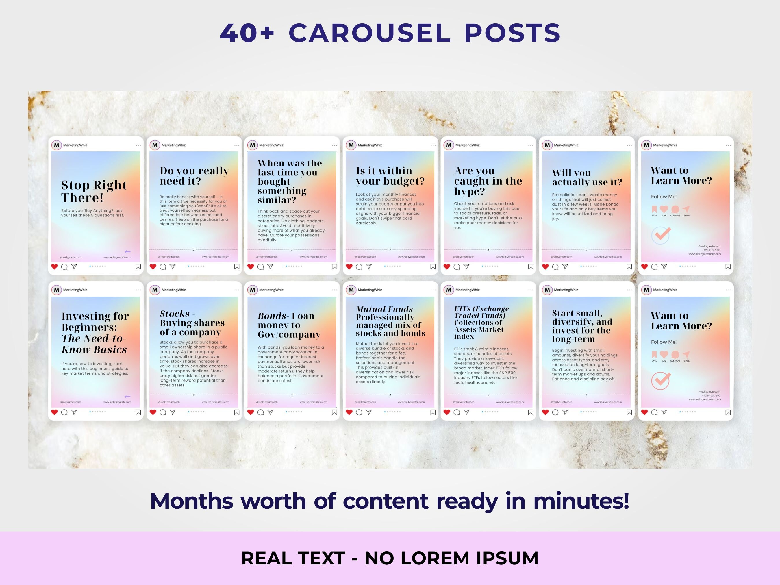 Financial Advisor Instagram Templates | Posts and Stories With Real ...