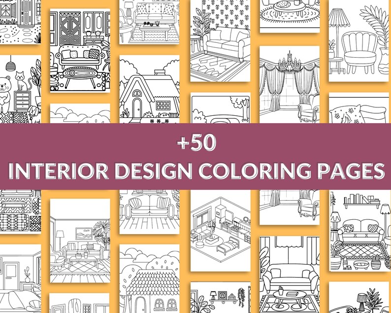 Interior Design Coloring, Coloring Pages, Kids and Toddlers, Print by ...