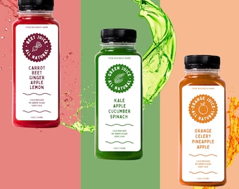 Etiquetas de zumo editables / Plantilla Canva para hacerlo tú mismo (Descarga digital)