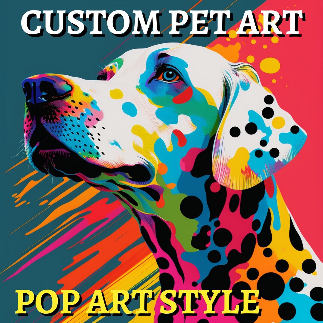 Custom Pet Portrait Pop Art Style Custom Dog Portrait Print Dog From