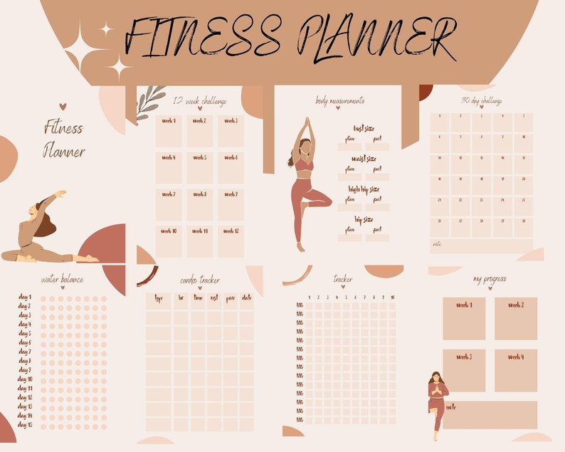 Fitness Planner, Weight Loss Tracker, BUNDLE, Workout Planner Fitness Journal, Wellness, Health Goal, Meal Planner, image 1