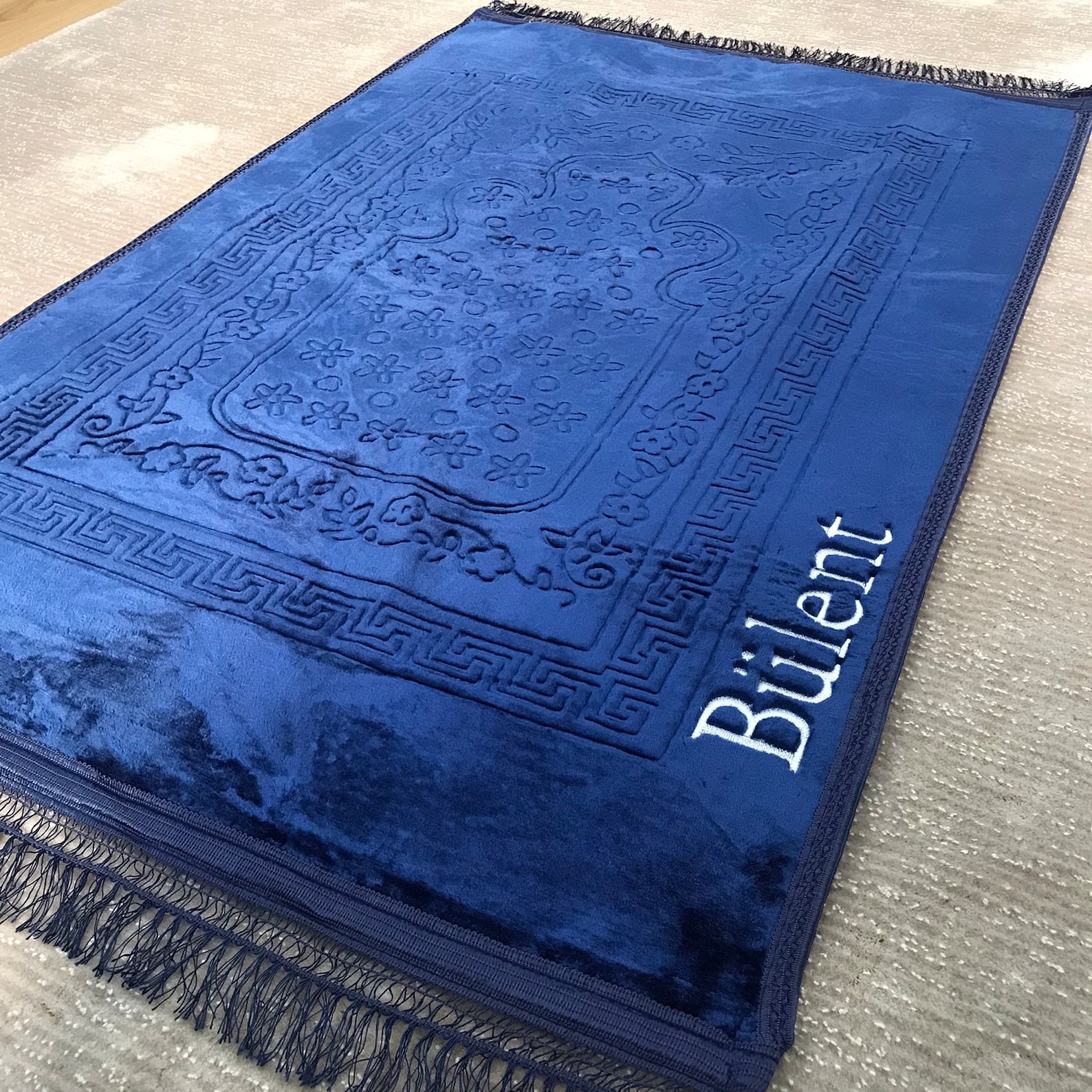 Customized Heavy Prayer Rug, Plush Prayer Mat With Name, Islamic Gift ...