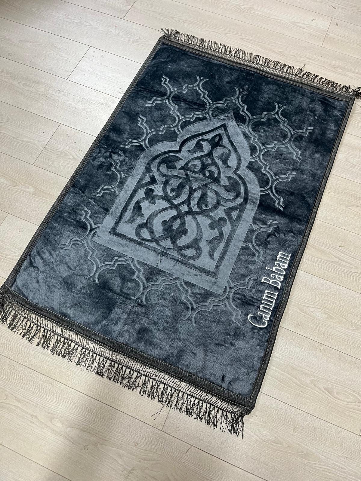 Customized Heavy Prayer Rug, Plush Prayer Mat With Name, Islamic Gift ...
