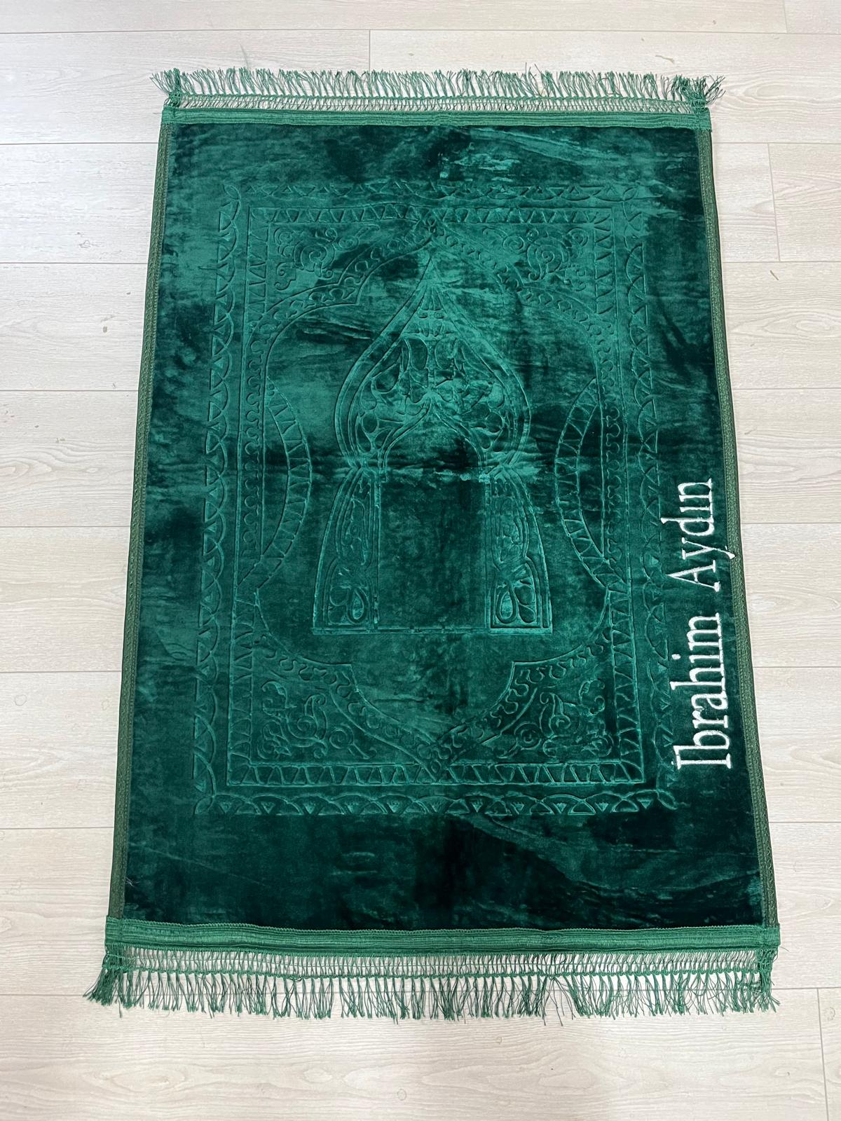 Customized Heavy Prayer Rug, Plush Prayer Mat With Name, Islamic Gift ...