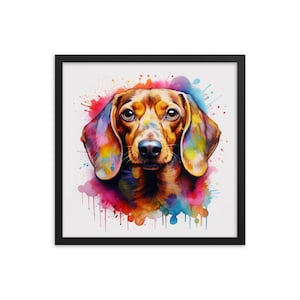 Watercolor Dachshund Framed Poster