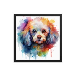 Watercolor Poodle Framed Poster