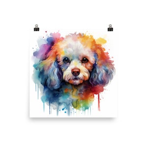 Watercolor Poodle Poster