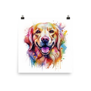 Watercolor Golden Retriever Poster