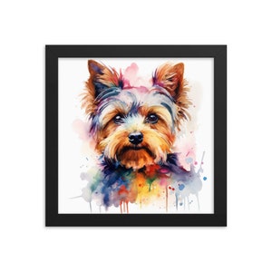 Watercolor Yorkie Framed poster