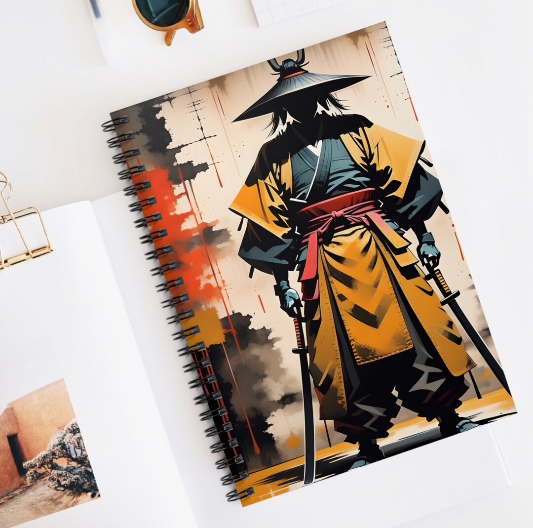 Samurai Notebook Abstract Samurai Spiral Notebook With Custom Journal - Etsy