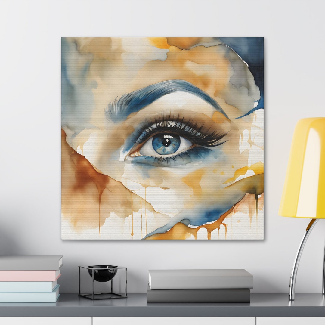 Canvas Wall Art Abstract Watercolor Face Art Print Unique Modern Home
