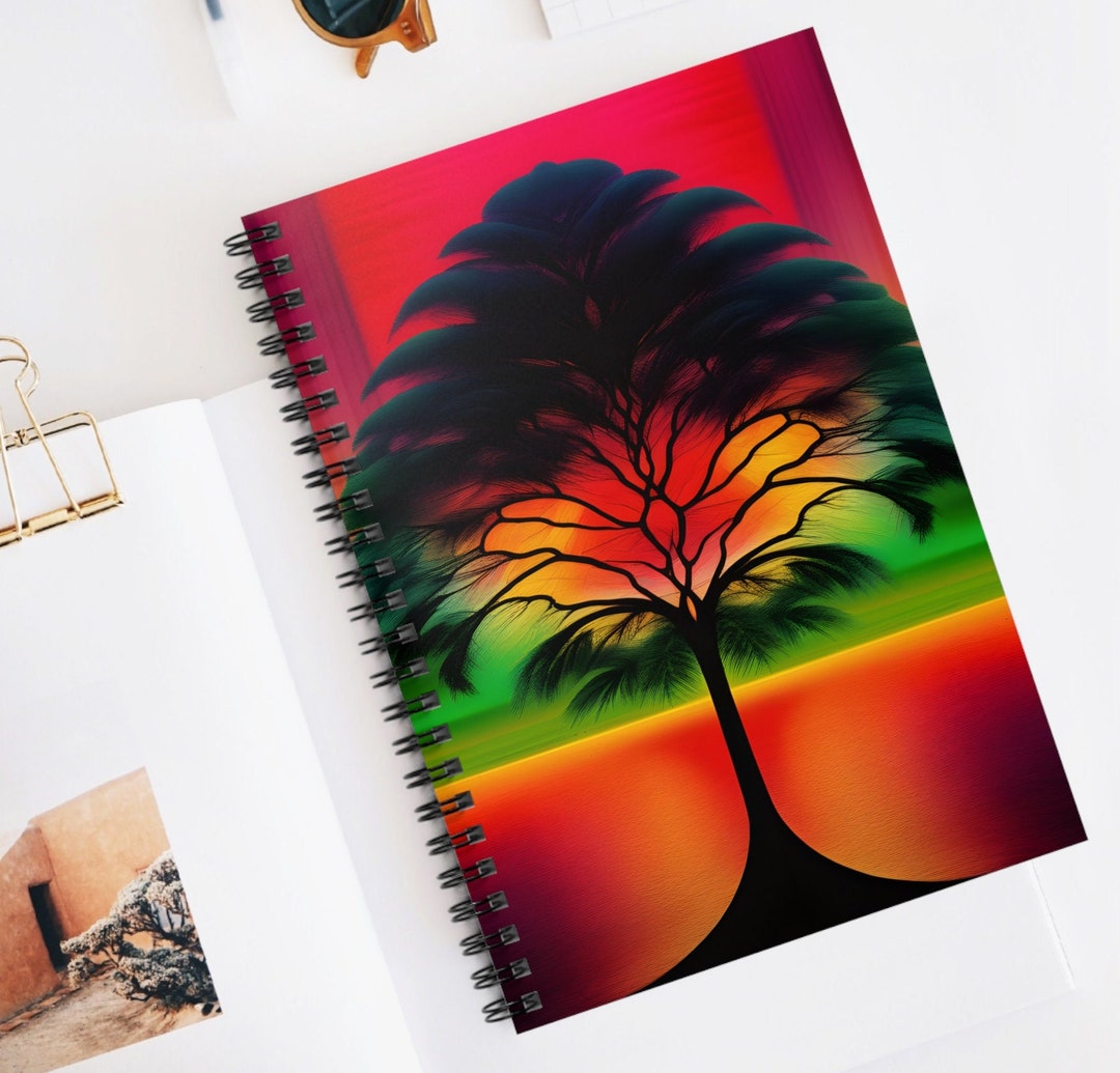 Tree Drawing Notebook Design Tree of Life Spiral Notebook, Custom Journal, Diary, Rothko Inspired ...