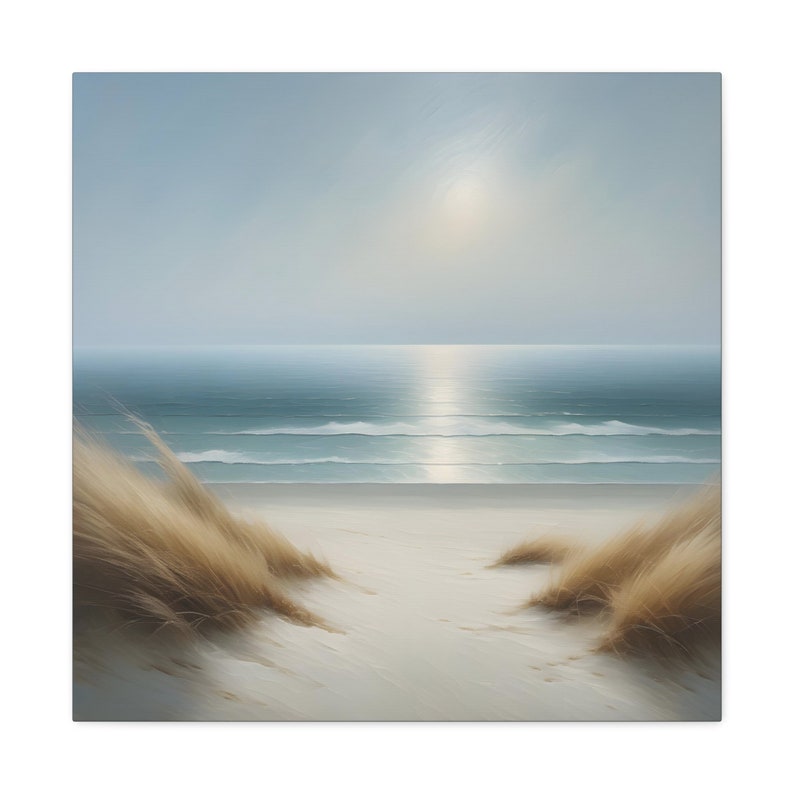 Minimalist Ocean Beach Print on Canvas, Custom Wall Art, Home Living