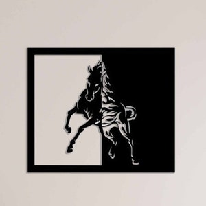 Horse Wall Art, Horse Wall Frame, Dxf, Cdr, Eps, Pdf, Svg Files, CNC Laser Cut and Router Cut Vector Cut File