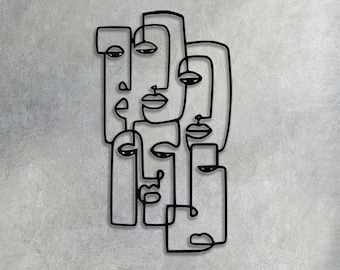 Picasso vrouwen gezichten zeer fijne tekeningen lasergesneden svg dxf-bestand muursticker gravure silhouet sjabloon cnc gesneden laser digitale vector instant download