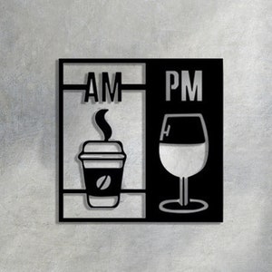 Wall Decoration Am-Pm drink panel Dxf, file for CNC Cutting, Digital Vector File, Instant Download
