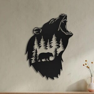 Bear Scene laser cut svg dxf pdf engraving decal silhouette template cnc cutting router digital vector instant download