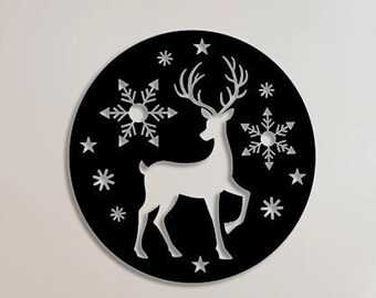 Adorno de ciervo SVG para Glowforge / Archivo de adorno de ciervo / Adorno de Navidad de Glowforge SVG / Adorno SVG Archivos Adorno láser