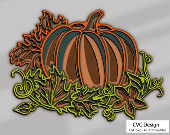 Halloween Pumpkins Decor, 3D Mandala SVG files,  Papercut for Cutting, SVG files for Cricut or CNC router