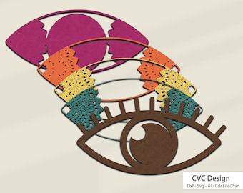 Eye multilayer SVG/ Eye cut bestand/ 3D laag/ Multiplex snijden/ Papier snijden/ SVG bestand/ 3D mandala multiplex