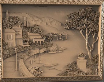 Uitzicht, 3D STL-model, CNC-routergraveur, Artcam, Aspire, CNC-bestanden, hout, kunst, wanddecoratie, reliëf