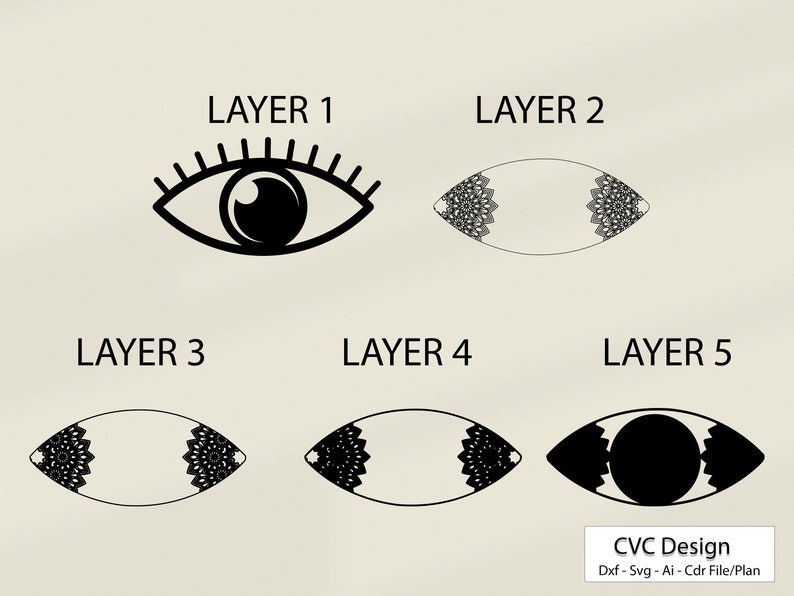 Eye Multilayer SVG/ Eye Cut File/ 3D Layer/ Plywood Cutting/ Paper ...