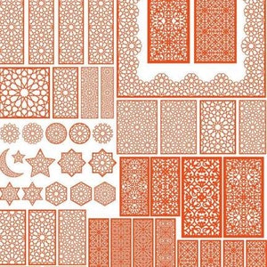 Pakiet paneli dekoracyjnych, pliki SVG dla Cricut Silhouette, pliki do cięcia laserowego, łatwe cięcie, natychmiastowe pobieranie