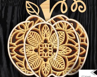 3D Layered Pumpkin Svg - 6 Layer Pumpkin SVG - Fall Svg - 3D Pumpkin Svg - Halloween Svg - Laser Cut Pumpkin Svg - Fall Pumpkin Svg