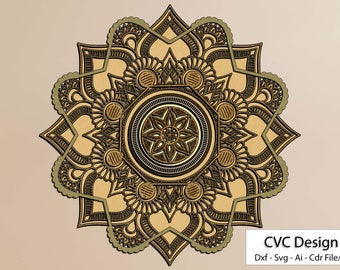 3D Mandala SVG Bundle Layered Mandala SVG, Multilayer Mandala Laser Cut Files, Circut Svg files, Mandala Wall hanging