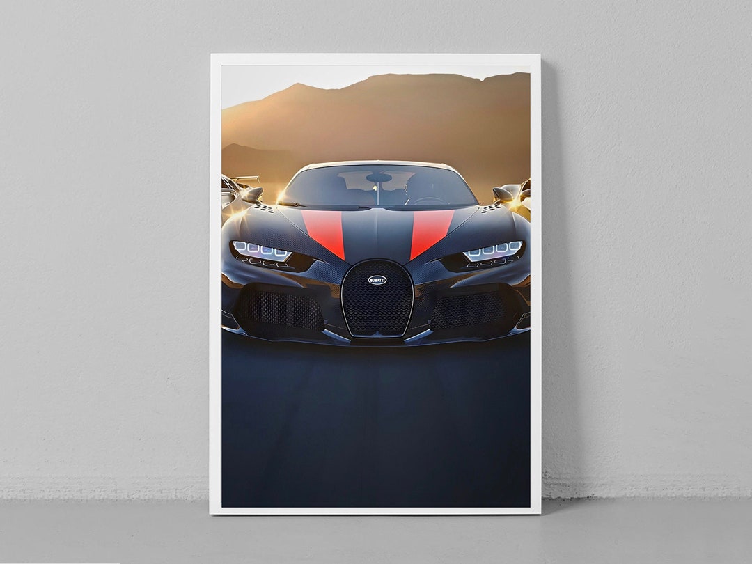 Black Bugatti Chiron Super Sport Car Wall Poster Wall Art Etsy