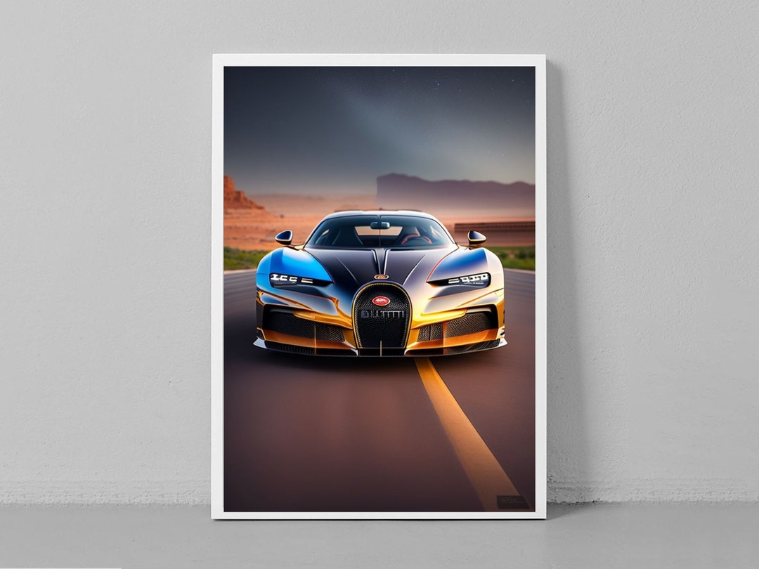 Bugatti Chiron Luxury Sport Car Wall Poster Wall Art CANVAS Etsy