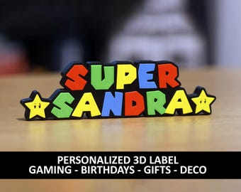 Personalisiertes Mario Style Label - 3D gedruckt