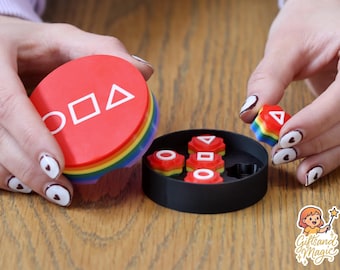 Gonggi game Pride version - Gonggi Set of Five Pieces - Squid gift - Traditional Korean