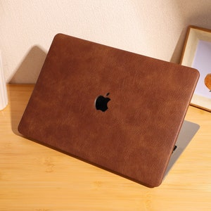 Leather Brown Protective Cover for MacBook 13.6 M2 Air A2681 2022 13 Pro A2338 MacBook Pro 13 14 15 16 A2485 Air 13 12 inch Laptop zdjęcie 1