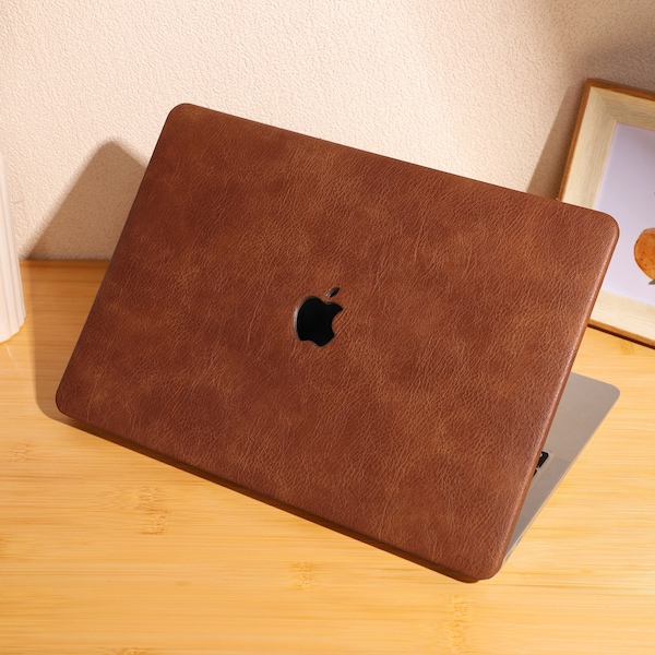 Housse de protection en cuir marron pour MacBook 13,6 pouces M2 Air A2681 2022 13 pouces Pro A2338 Macbook Pro 13 14 15 16 A2485 Air 13 ordinateur portable 12 pouces