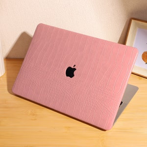 Rosa Krokodil Print Leder Hartschale für MacBook 13.6"M2 Air A2681 2022 13 Pro A2338 Macbook Pro 13 14 15 16 A2485 Air 13 12 Zoll Laptop