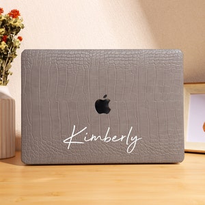 Dark Gray Crocodile Print Custom Hard Case for MacBook 13.6&quot; M2 Air A2681 2022 13&quot;Pro A2338 Macbook Pro 14 15 16 A2485 Air 13 12 inch Laptop